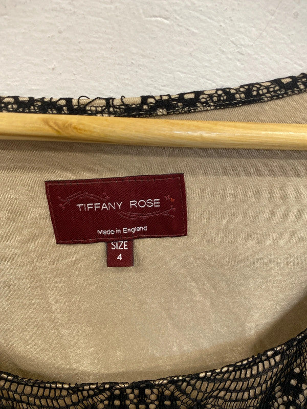 Tiffany Rose Elegant Black & Beige Lace Maternity Midi Dress UK 14-16 MD002