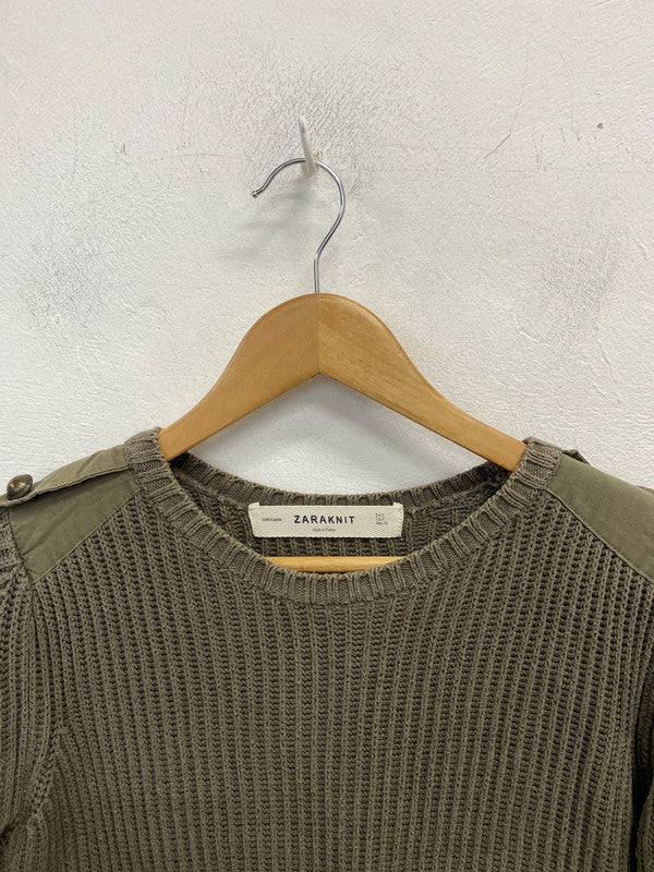 Lovely zara khaki knit jumper UK A JB001