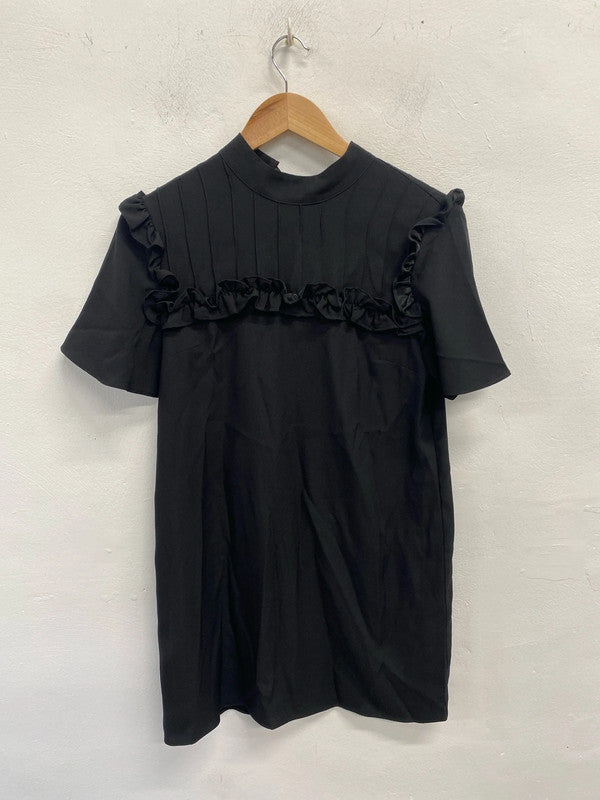 Stunning river island black grill detail tshirt dress mini UK 8 KM004
