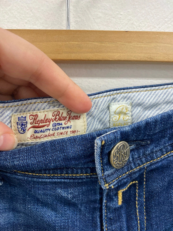 Replay Preppy Blue Denim Shorts 29W UK 8 AGS01