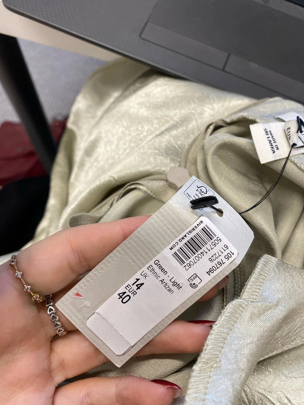 Stunning river island champagne one shoulder shimmer top UK 14 LN001