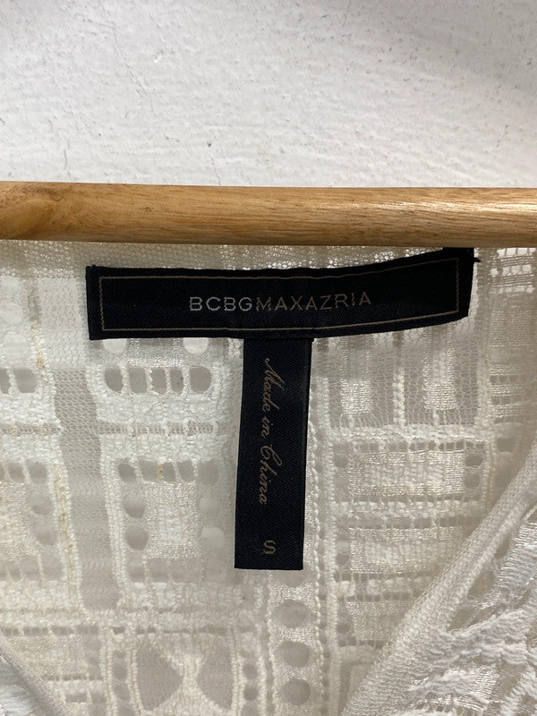 Lovely bcbgmaxazria underlayer white lace “immane” top UK s HS001