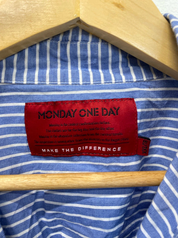 Fabulous Monday blue striped button up shirt size XXL KD001