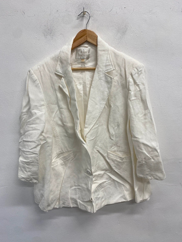 Lovely Ann Harvey ivory white blazer formal UK 22 JW002