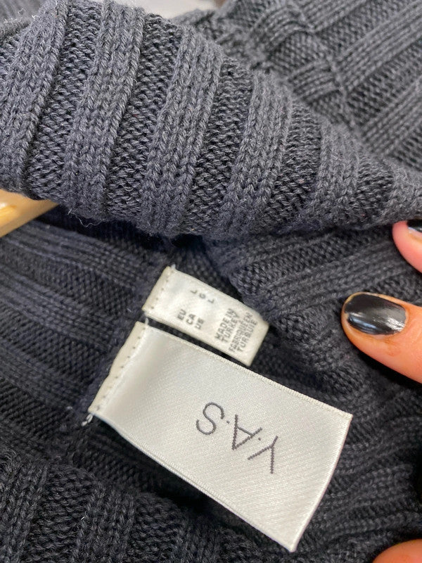 Fabulous YAS black ribbed turtle neck long jumper Dress UkL KS002