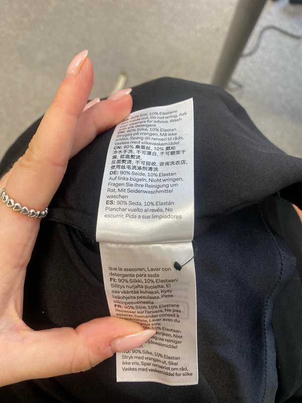 Lovely dea kudibal black silk one shoulder top UK L SS002