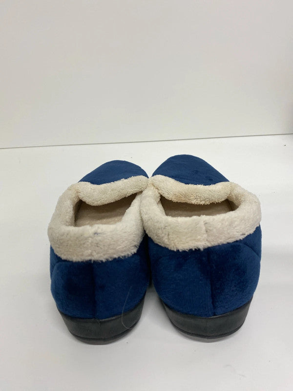 Fabulous cosy warm navy fluffy slippers Uk7 new JW002