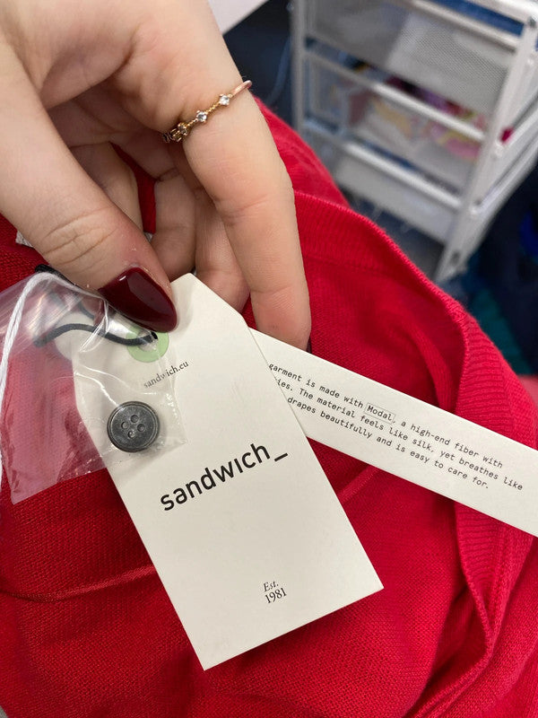 Lovely sandwich red longline cardigan new with tags UK XS CD001