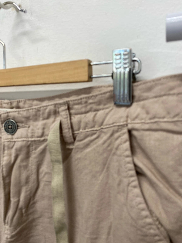 Fabulous Linen cotton taupe wide leg boho trousers Uk14 KM003