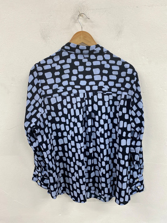 M&S Stylish Navy & Blue Artsy Spotted Shirt UK 18 FR001