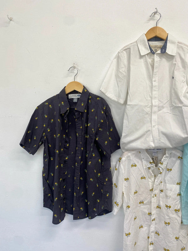 Lovely boys shorts bundle h&m old navy pattern shirts UK age 10-12 EL001