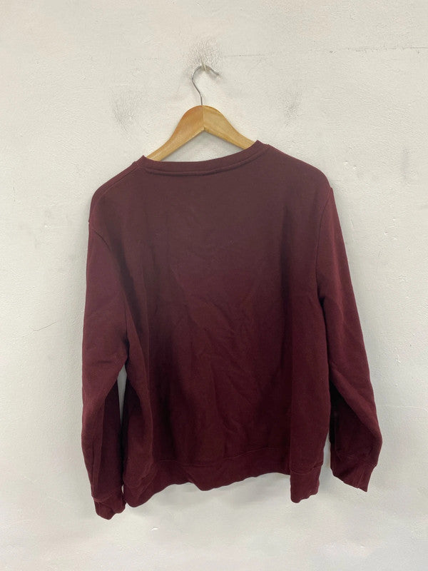 H&M X Morris & Co Elegant Burgundy Artsy Sweatshirt Size XL RG021