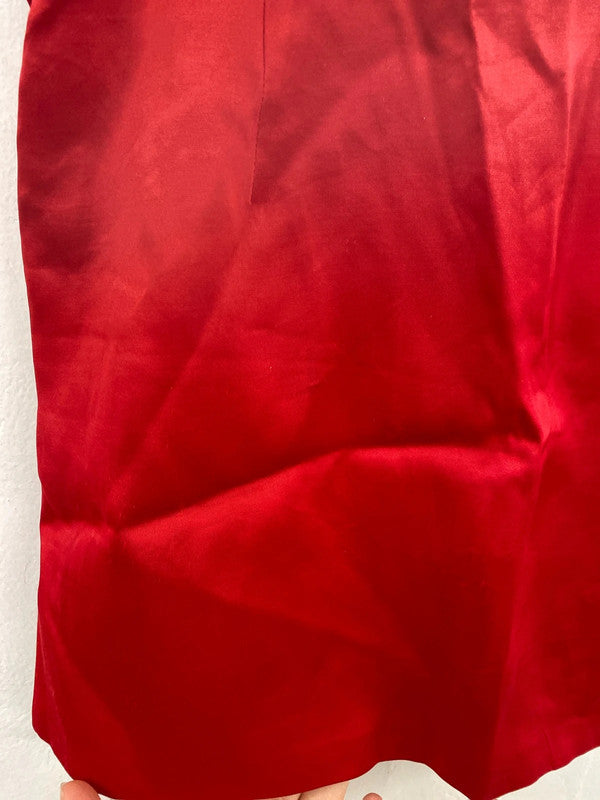 Zara Fabulous Red Satin Asymmetric Mini Skirt Size XS SD002