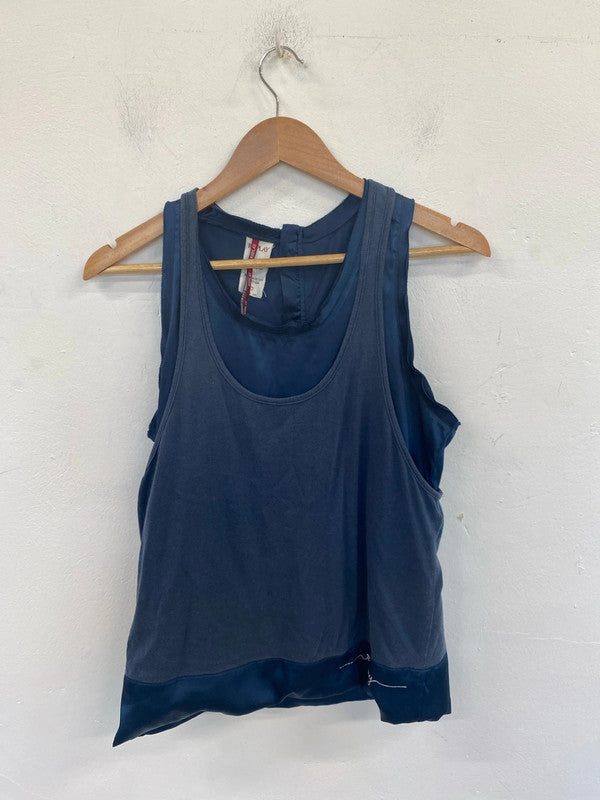 Replay Stylish Sea Green Layered Vest Top Size S SW001