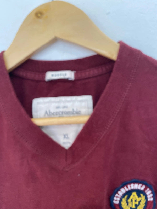 Fabulous Duo of Abercrombie & Fitch maroon muscle fit t shirts Men’s L&xl #3 GW001