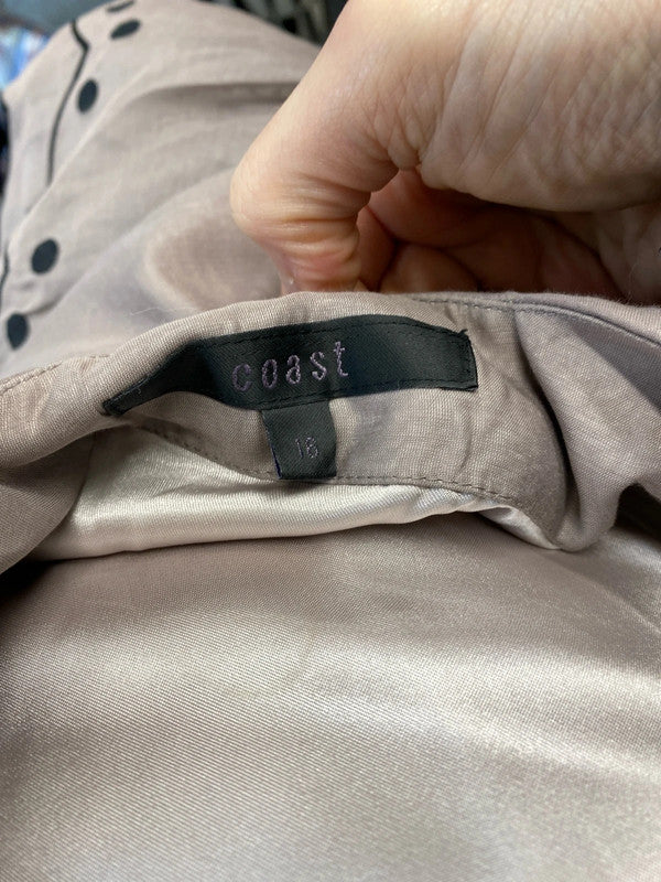 Fabulous Coast tiered mini Ballgown Uk16 soft mauve FR001