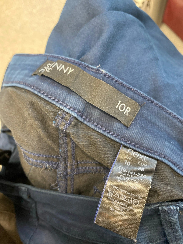 Lovely duo of next super skinny jeans navy grey UK 10 SW001