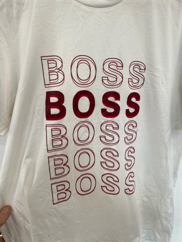 Classic Hugo Boss white logo tee M SD001