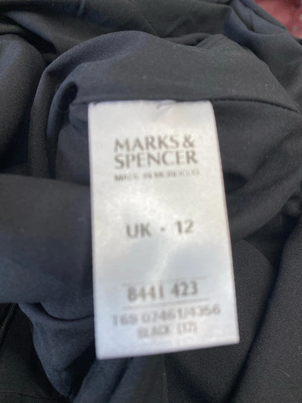 Fab M&S classic formal mini dress black Uk12 lined with stretch LD003