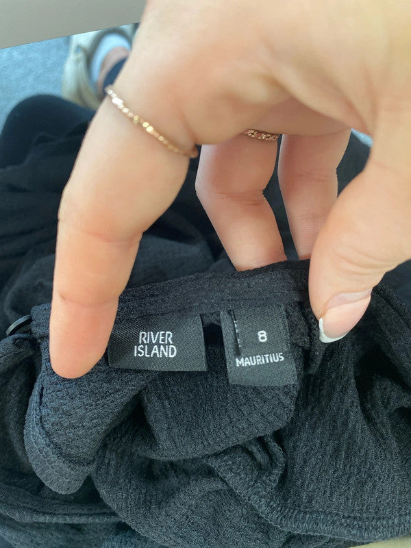 Stunning river island a symmetric ruffle mini dress uk 8 KM004