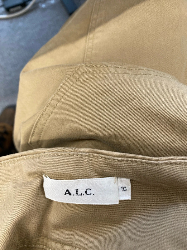 Fabulous American ALC cropped trousers corset tie Uk14 sand AC002