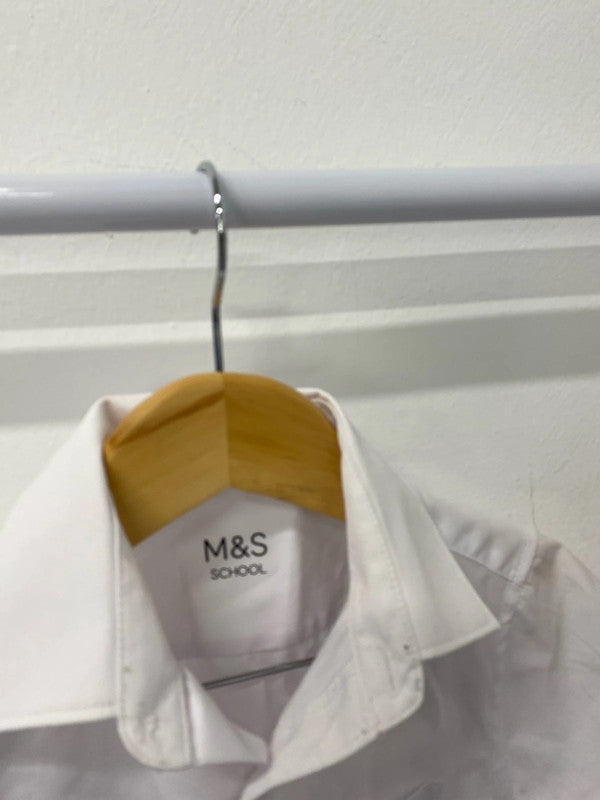 Fab Bundle of school shirts age 5-6 M&S & F&F white summer #64 LD003