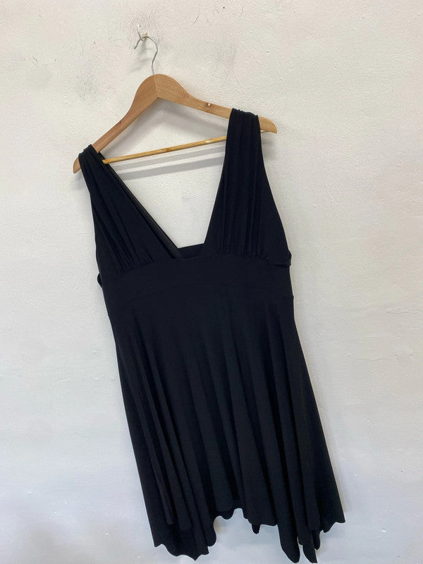 Lovely Evan’s essence black belt low bust mini dress UK 24 NC001