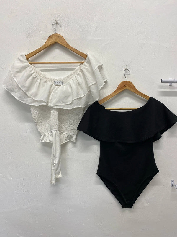 Fabulous Duo of summer bodysuits Bardot gypsy vibes Uk8!In the style #20 LK009