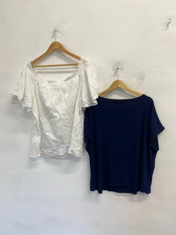 Lovely duo of summery tops F&f m&s blouse UK 22 LK006 #120