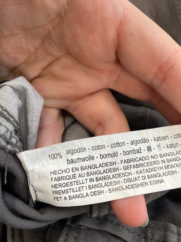 Bershka Trendy Grey Cargo Trousers UK 4 SD002