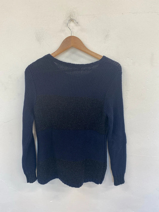 M&S Fabulous Navy Sparkle Knit Jumper UK 10 GK002