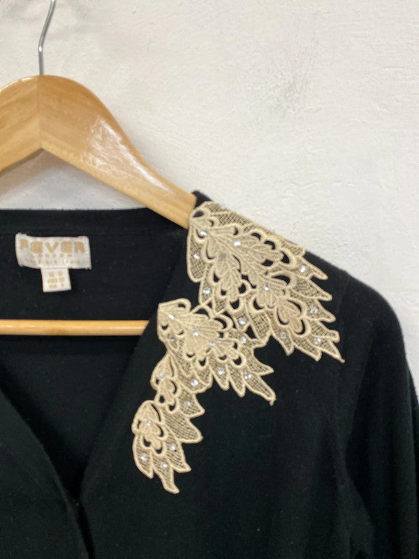 Fabulous Fever London Occasion Cardigan embroidered shoulders Uk10 JM007