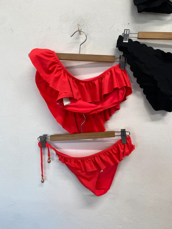 Lovely duo of h&m bikinis pink black UK 6-8 LK009 #5