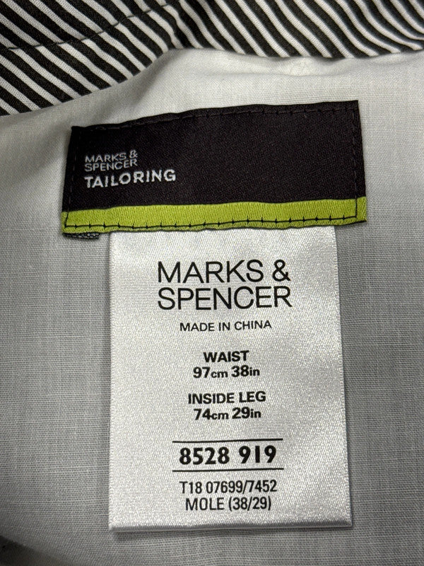 Classic M&S flat front cotton cord trousers 38/29 NC001
