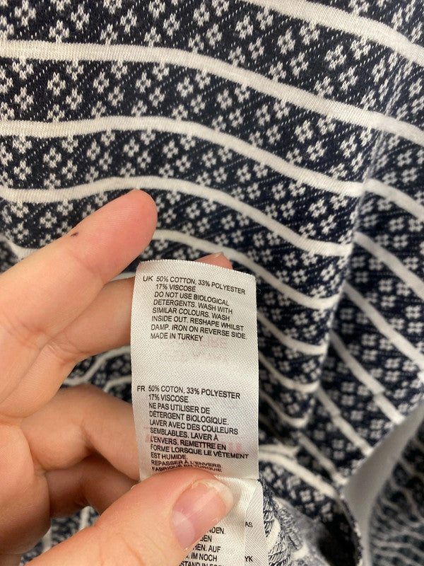 White Stuff Boho Navy & White Light Weight Jumper UK 8 MM005