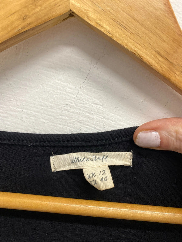 Fabulous White Stuff spotted jersey midi dress Uk12 silver spots SR006