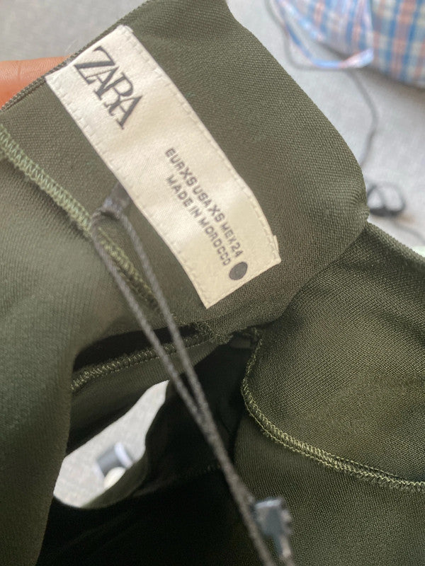 Fabulous Khaki Dark green military style zara dress UkXS SD002