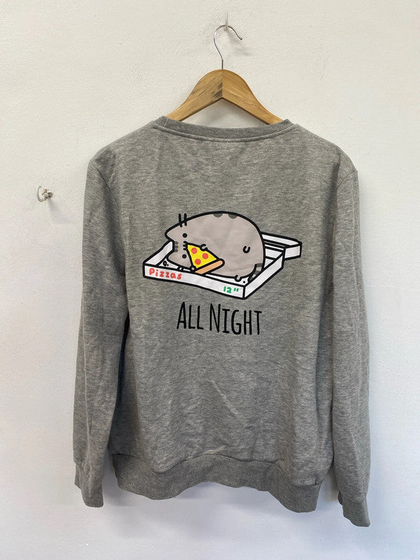 Cute Pusheen cat pizza sweatshirt 14-16 L JR001