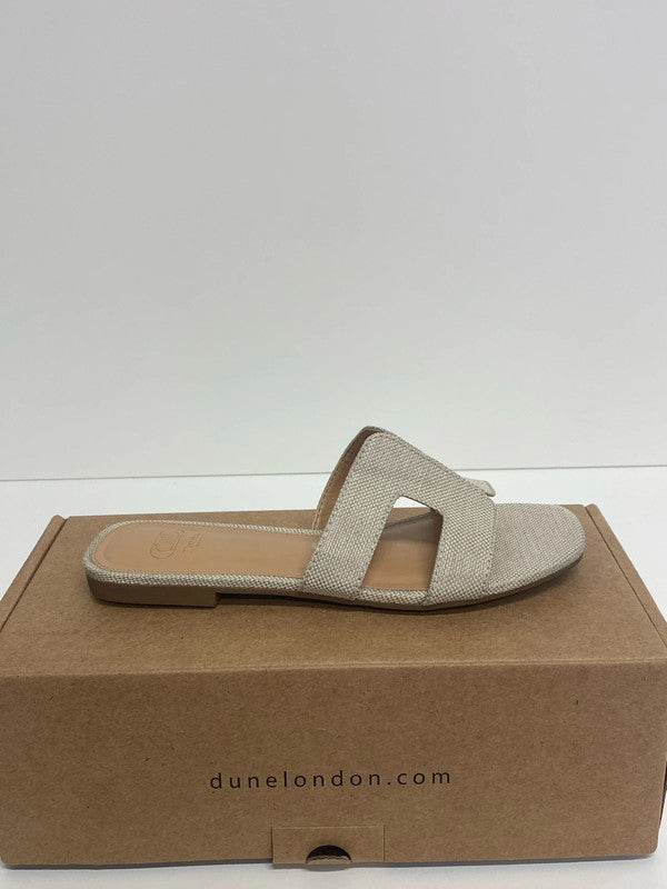 Dune London Stylish Neutral Hue Fabric Smart Slide Sandals UK 4 AE001