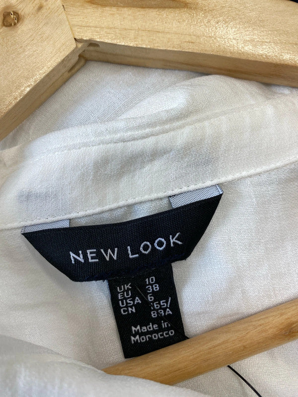 Fabulous New Look white oversized smock shirt arty boho Uk10 LC