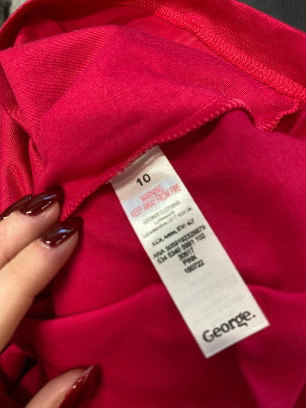 Lovely George pink boxy tee UK 10 AO001