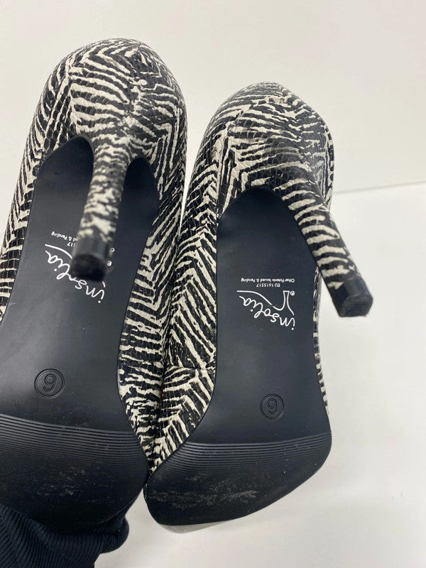 Stunning zebra detail faux snakeskin heels courts UK6 M&S LB005