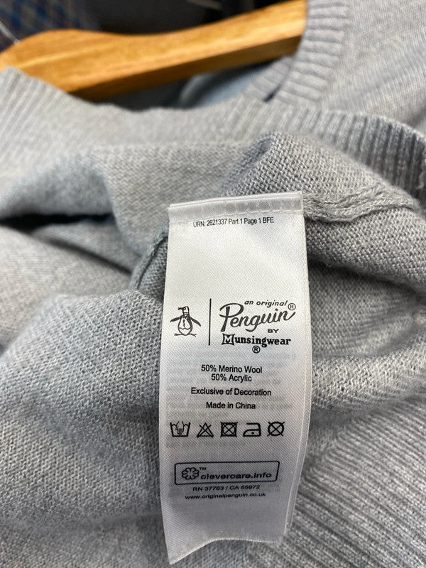 Fabulous Penguin Men’s soft merino blend knit sweater UkL SR006