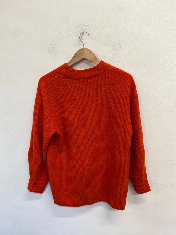 Lovely Jigsaw Orange Wool Cash Blend Jumper UK S RF001
