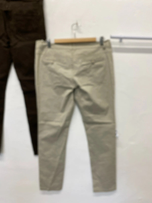Fabulous Duo of slim fit chinos Uk14 brown cream classics #28 KM003