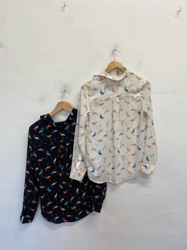 Lovely duo of flamingo lightweight next blouses 🦩UK 8 SW001