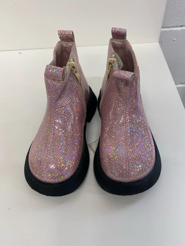 Fabulous bundle 5 Duo of girls ankle boots sparkly pink & cream uk26 JS005