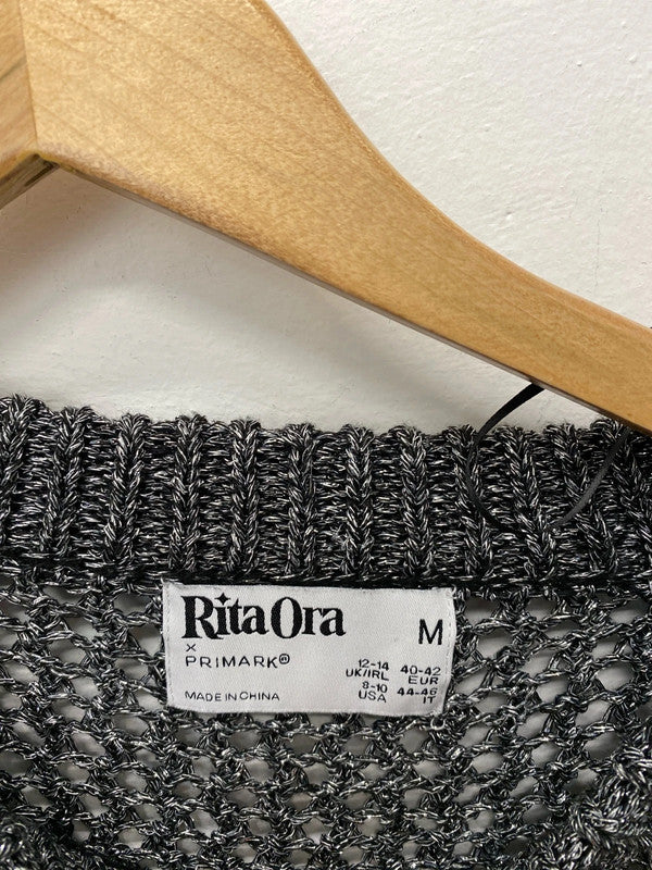 Fabulous Rita Ora silver pewter chain jumper UkM 12/14 LD003