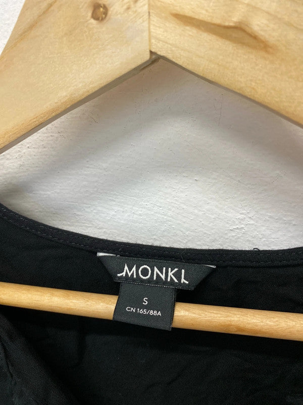 Fabulous Monki black tunic blouse UkS oversized arty boho IM001