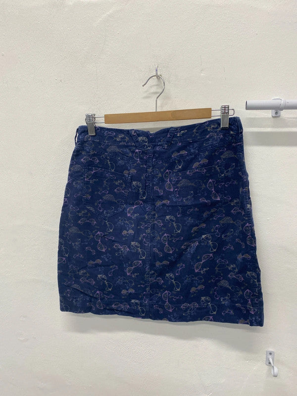 Fabulous Y2K White Stuff Mini skirt floral needlecord Uk8 MM005